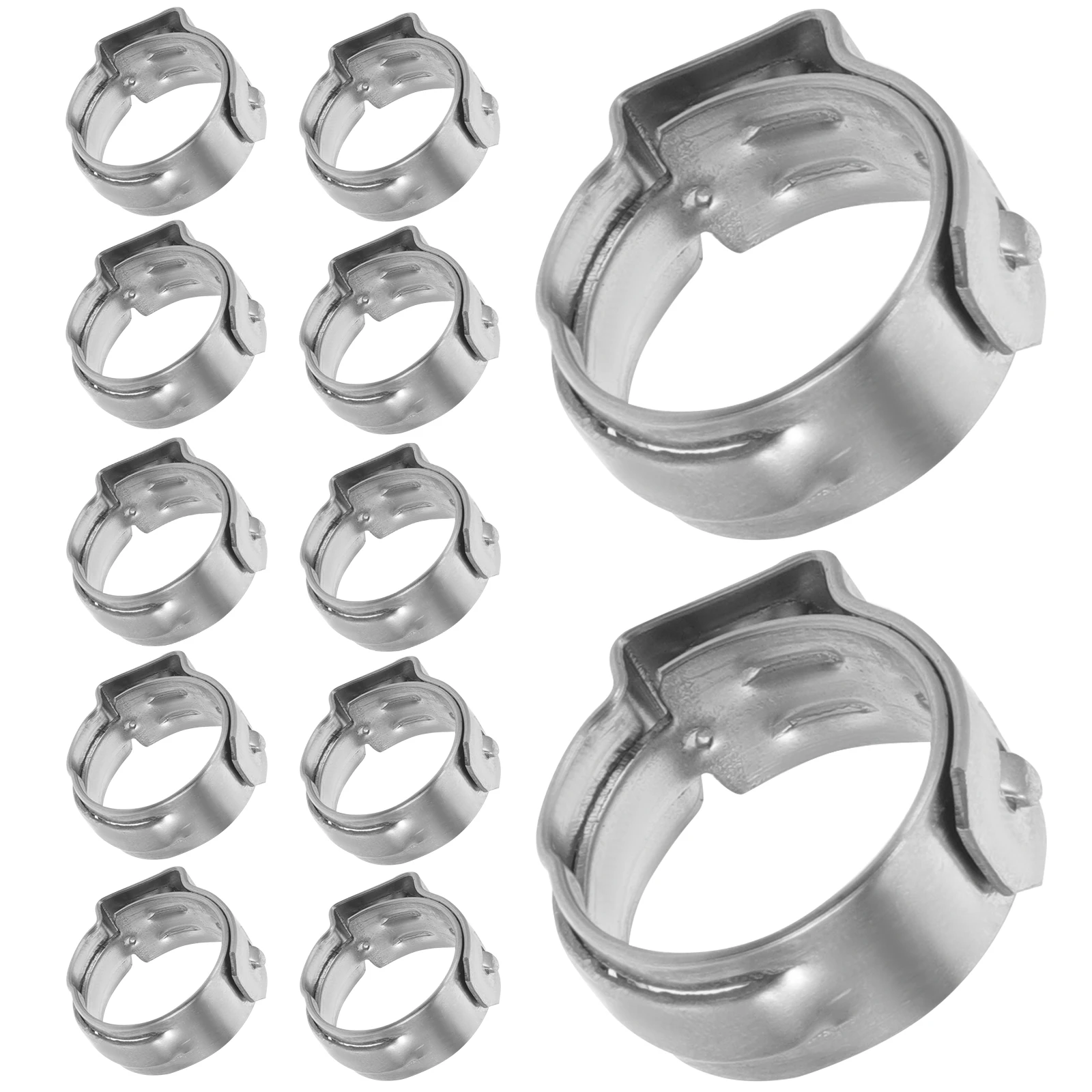 

50Pcs Stainless Steel Pex Clamp Rings Heavy Duty Hose Clamps Crimping Clips for Fuel Line Tubing Vacuum Air Hose