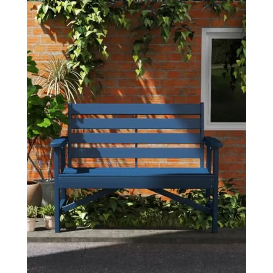 Outdoor Bench, 2-Person HDPE Garden Benches