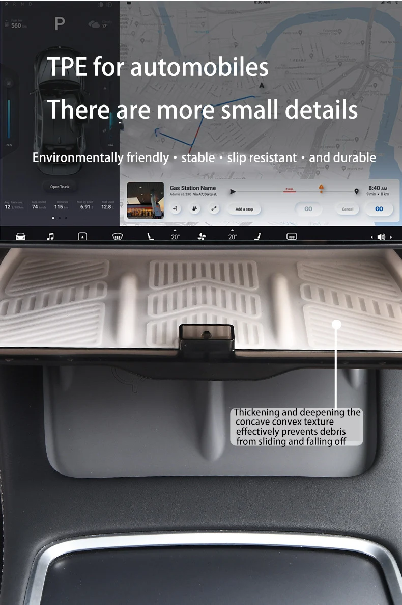 For Tesla Model 3 Y Highland Juniper 2021-2025 Hidden Screen Storage Magnetic Opening And Closing Hidden Large Space Storage Box