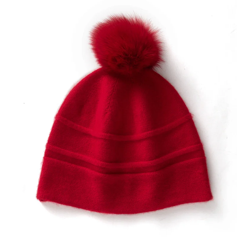 2024 New Girls Woolen Cap Slimming and Fashionable Warm Hat Winter 35% Cashmere Knitted Wool Hat