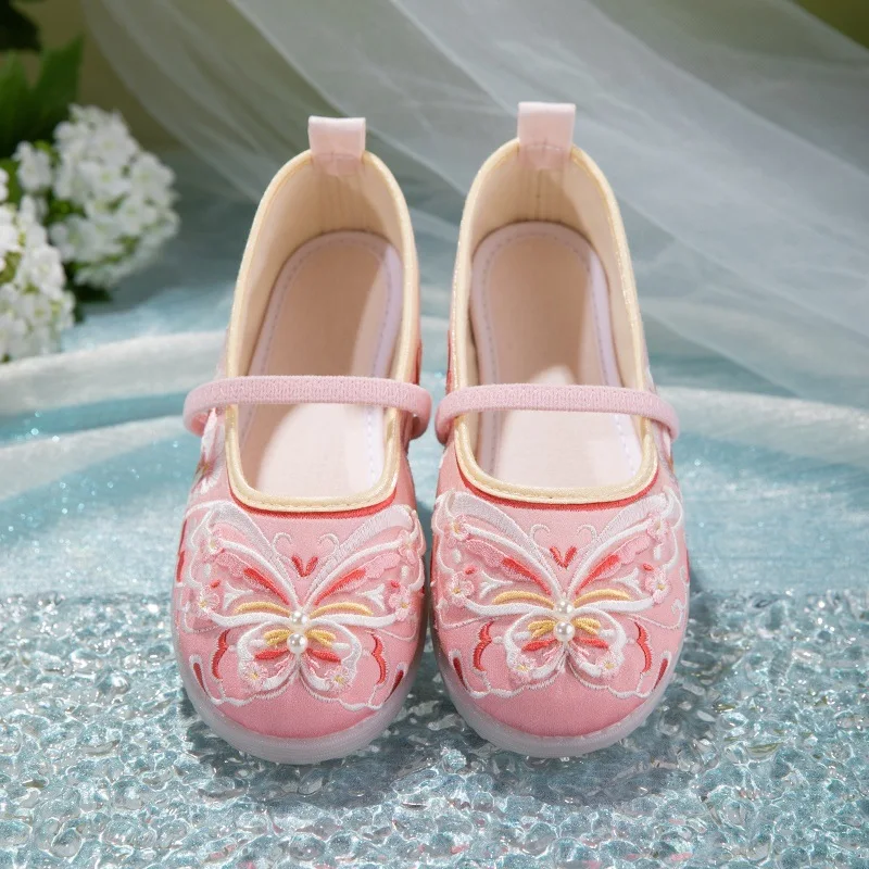 

CY152 spring new Gufeng Xianqi three-dimensional butterfly performance dance shoes gufeng children Hanfu shoes female