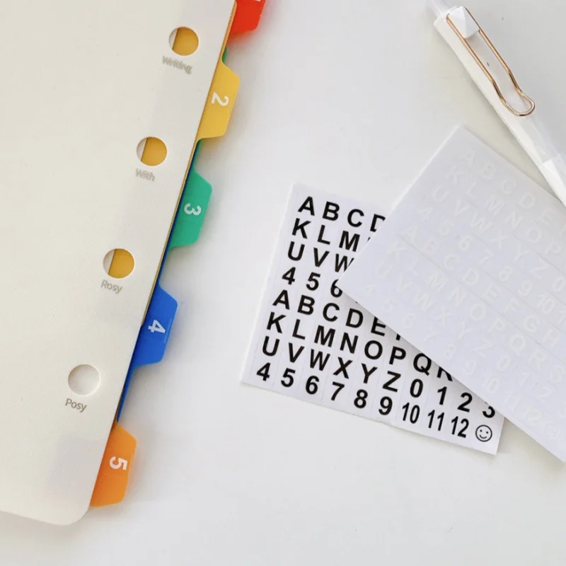3sheets Letter Number Stickers,Month  Week Weather Sign Labels,Journal Diary Collage Decoration Index Stickers view 5