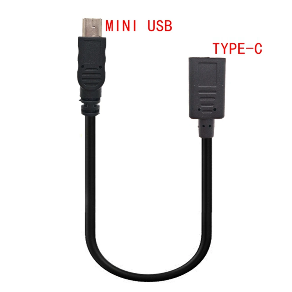 Mini-USB male to c-type female charging data adapter cable adapter 30cm mobile phone data transmission