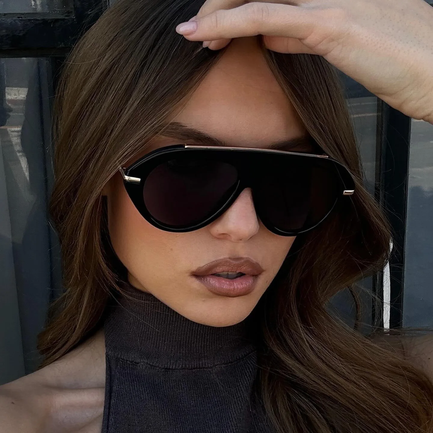 2026 New Retro Oval Large Frame Sunglasses Metal Temple Unisex UV400 Anti UV Outdoor Driving Luxury Fashion Eyewear