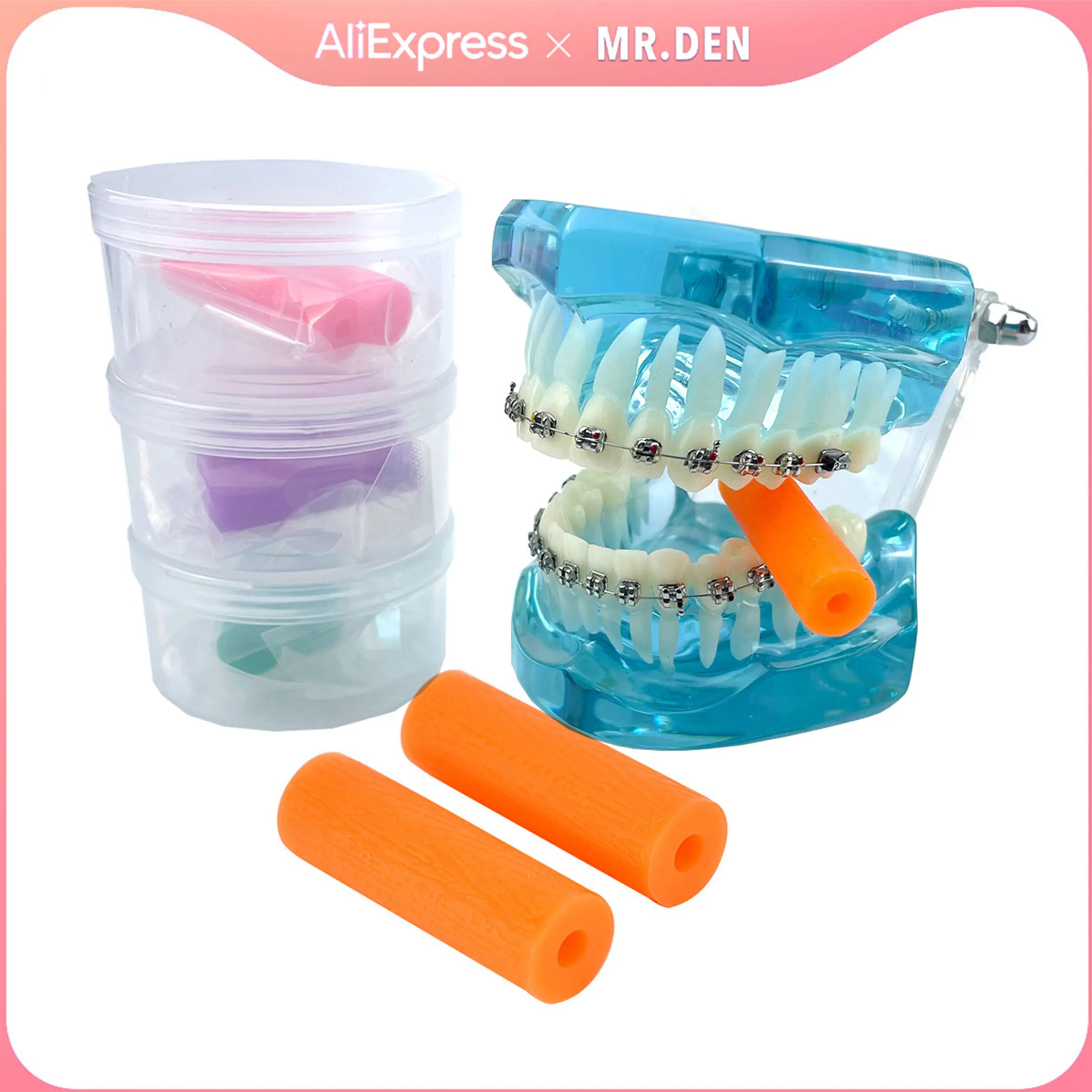 MR DEN 2PC/1 Set Orthodontic Aligner Chewies Silicone Colorful Teeth Stick Bite Tooth Chew Aligners Invisable Braces