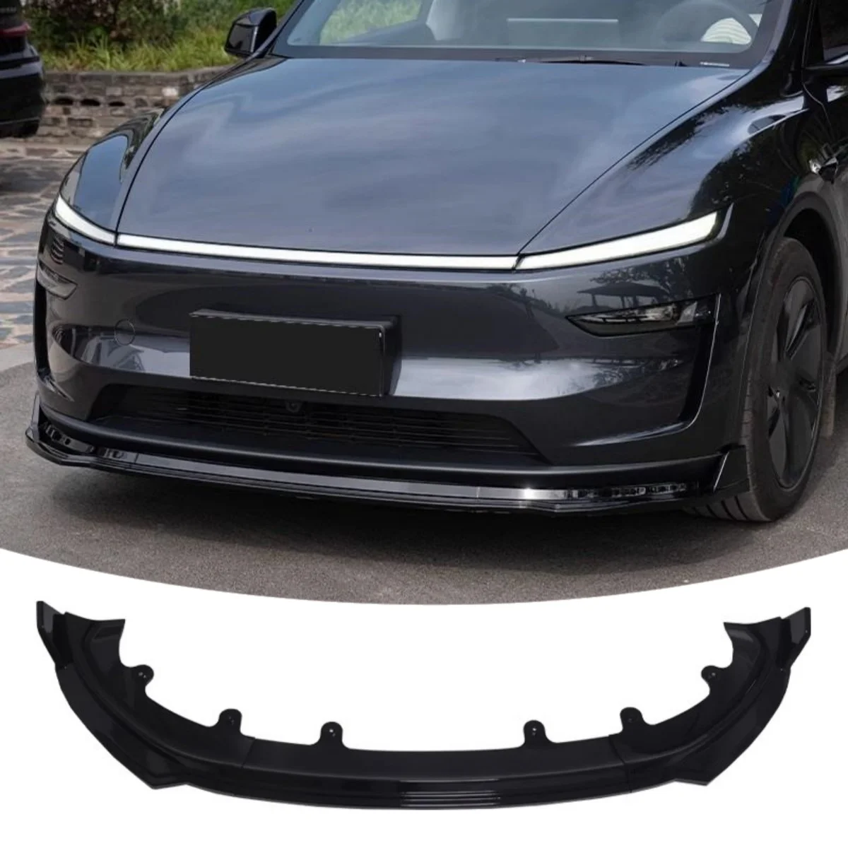 

Three-stage Front Lip for Tesla Model Y 2025 Modified Sport Style Front shovel Body kit Surround Car Parts