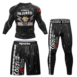 Nowe męskie kimono Jiu Jitsu Mma T-shirt + spodnie Zestawy Odzież sportowa Muay thai MMA Spodenki Bjj Rashguard dla mężczyzn Siłownia Gi Koszulki bokserskie