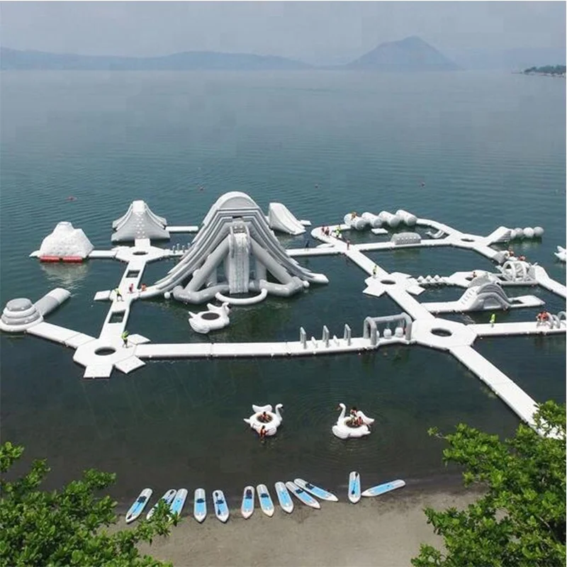 Giant inflatable floating sea water park water play equipment exciting inflatable floating park for adult