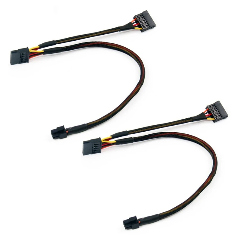 2X Mini 6Pin To 15Pin X2 SATA Power Cable Cord For DELL Vostro 3650 3653 3655 Desktop Computer HDD SSD Expansion Cable