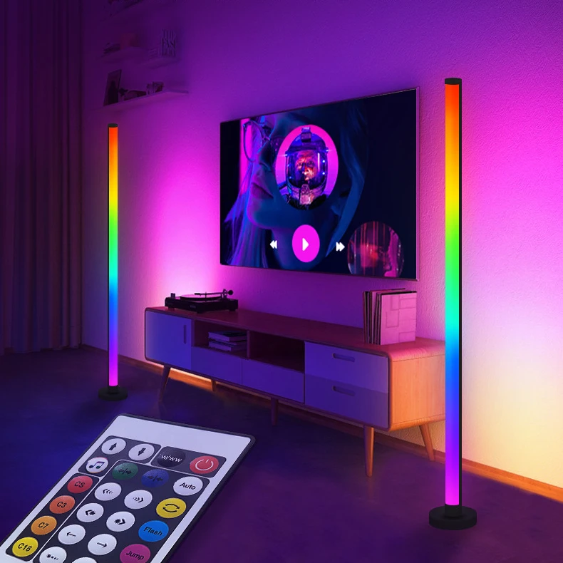 Imagem -02 - Inteligente Rgb Floor Lamp com Music Sync Iluminação de Humor Luzes Led Stand Quarto Sala de Jogos Sala Decor Moderno Pcs