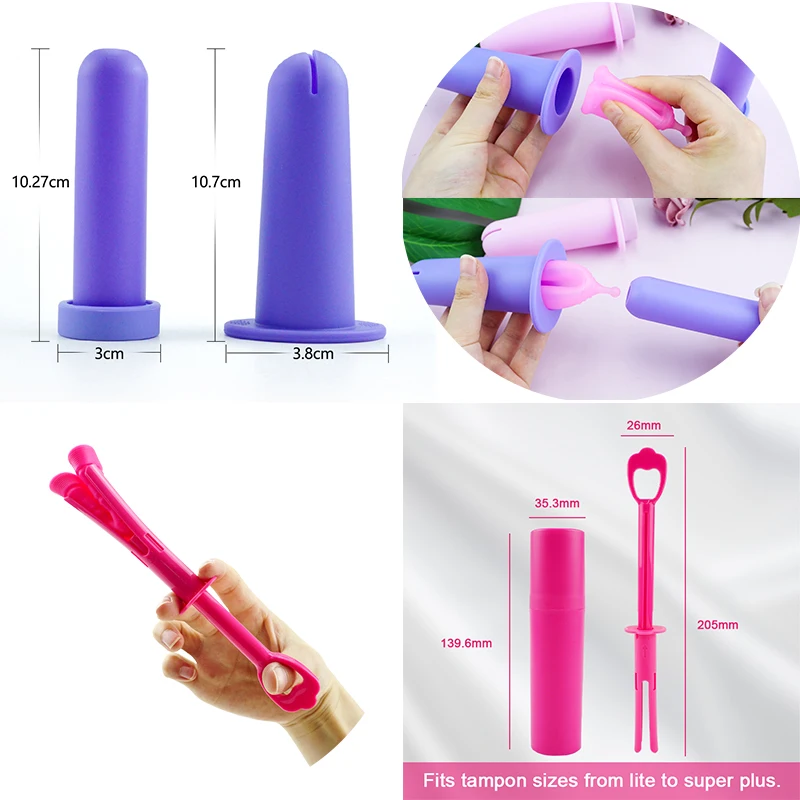 Silicone Periods Menstrual Cup Booster Health Care Products For Women Reusable Menstrual Cup Applicator Tool Kit Wholesale