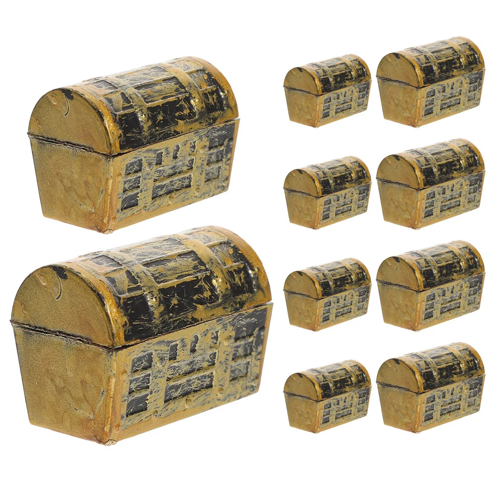 

10 Pcs Boxes Mini Treasure Chest Outdoor Ornaments Miniature Scene Layout Props Girl Pirate Party Favors Decorations