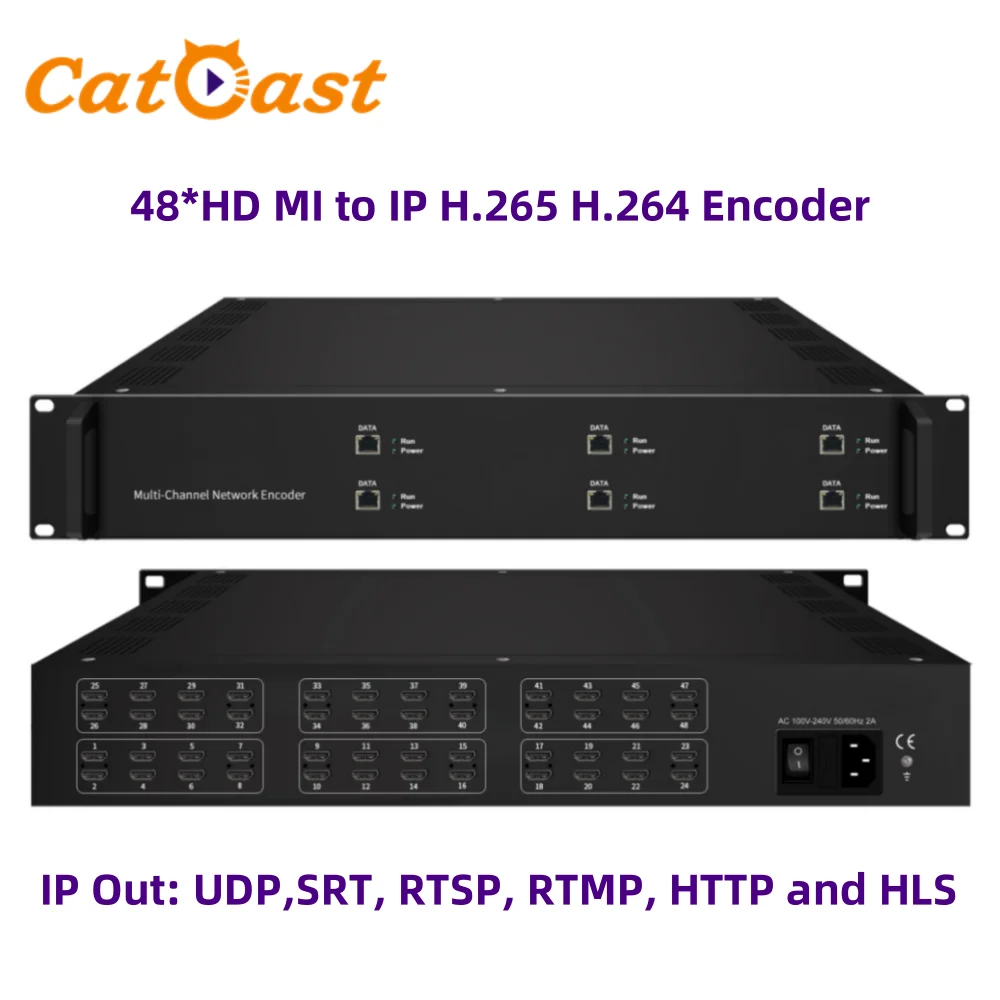 

16/24/32/48 HD MI Input HEVC/H.265 HD Encoder IP out with UDP, SRT, RTSP, RTMP, HTTP and HLS