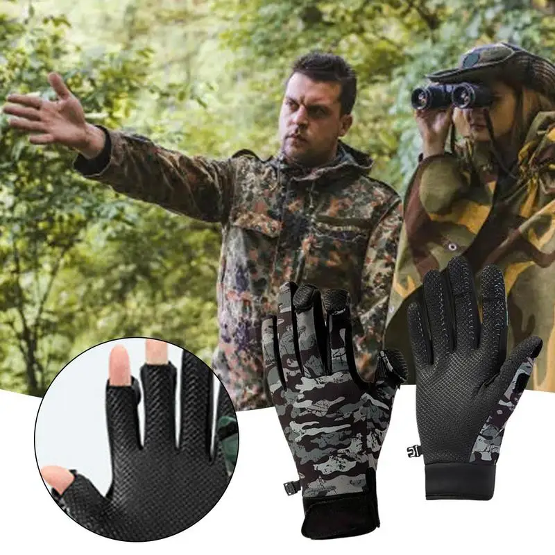 

Cold Weather Fishing Gloves Outdoor Fleece Ice Fishing Fingerless Gloves Touchscreen Fly Fishing Gloves Non-silp Cold Weather