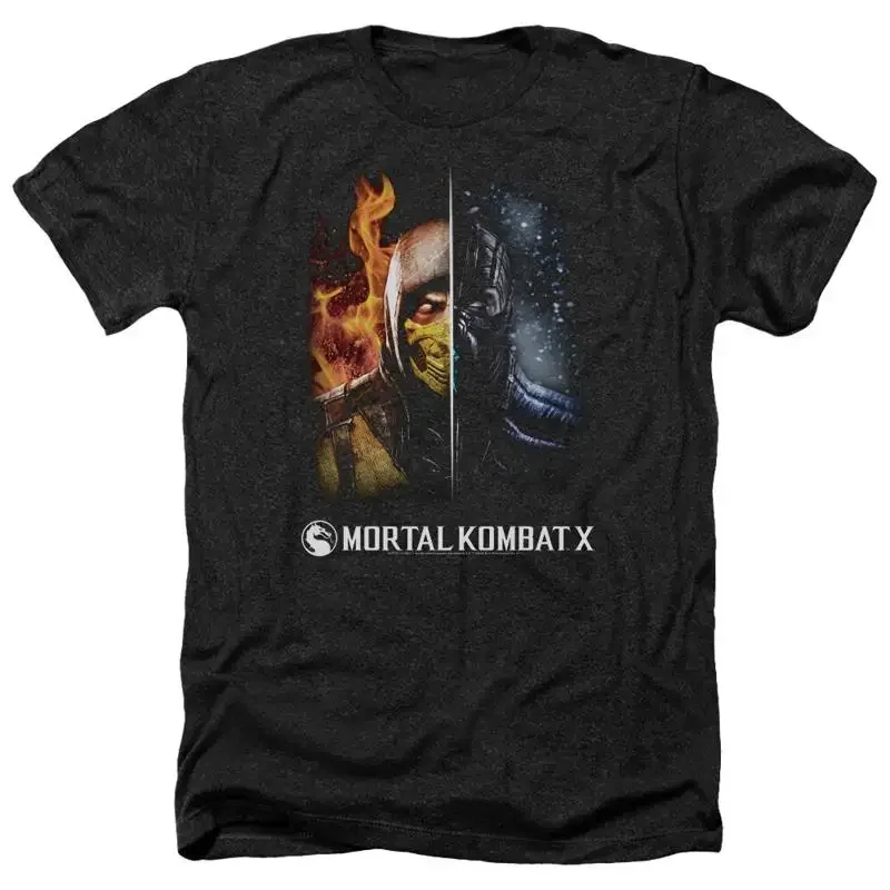 MORTAL KOMBAT FIRE AND ICE Licensed Adult Men's Heather T Shirt SM 3XL