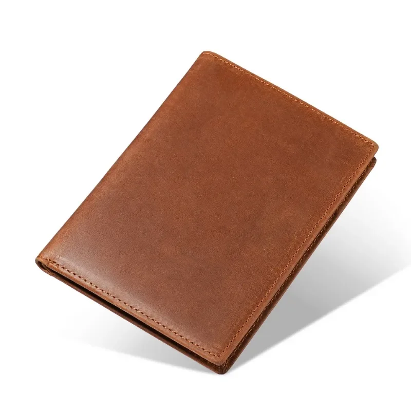 Men Genuine Leather Travel Passport Holder Wallet Minimalist Rfid Travel Document Organizer Wallet Men's and Women's Wallets