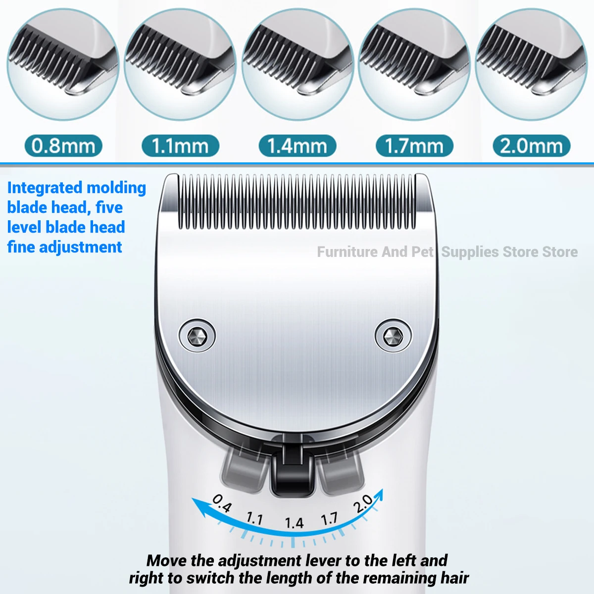Pet hair clipper set dog electric hair clipper dog and cat hair trimmer waterproof and replaceable blade head pet 3-speed shaver