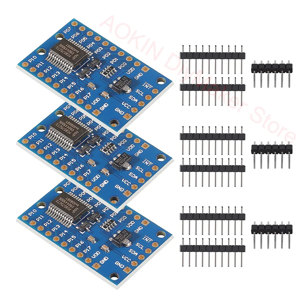 3pcs PCF8575 IO Expander Board Module I2C to 16IO IIC I2C I/O Extension Shield Module 16 bit SMBus I/O Ports for Arduino