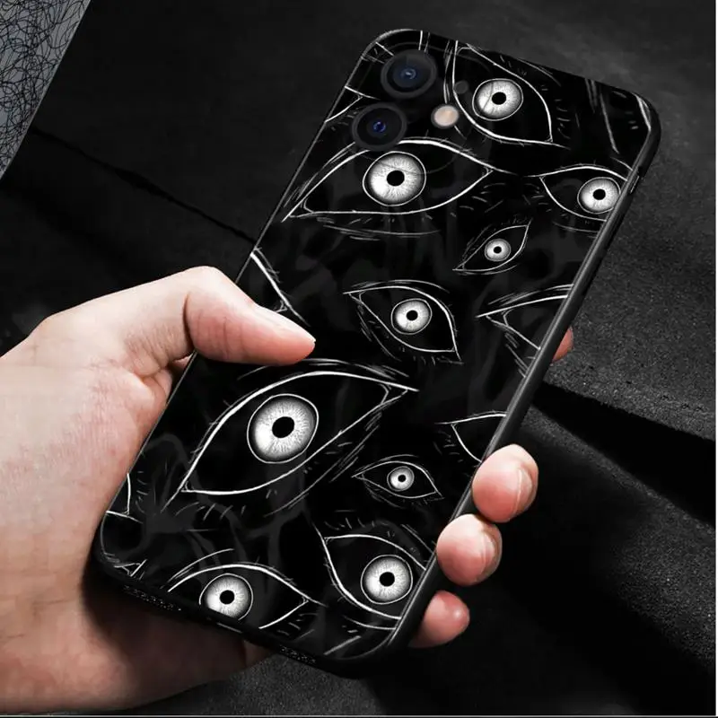 Black paury Ghost Eye custodia per Apple Rose Line Art per Apple iPhone 15 14 13 12 11 Pro Max 13 12 Mini XS Max XR X 7 8 Plus