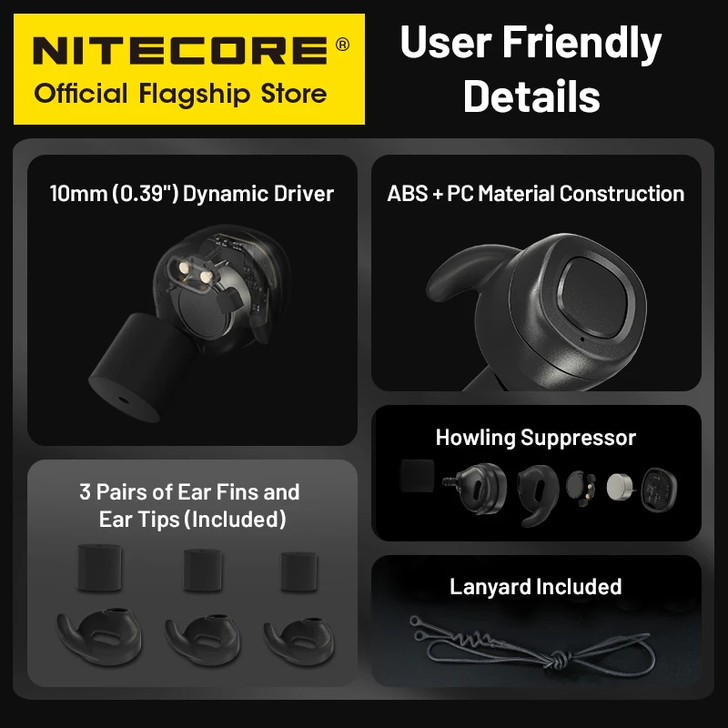 Imagem -06 - Nitecore Ne20 Fone de Ouvido Bluetooth Proteção Auditiva Earbuds Tactical Ear Electronic Hearing Protector Noise Redução Headset