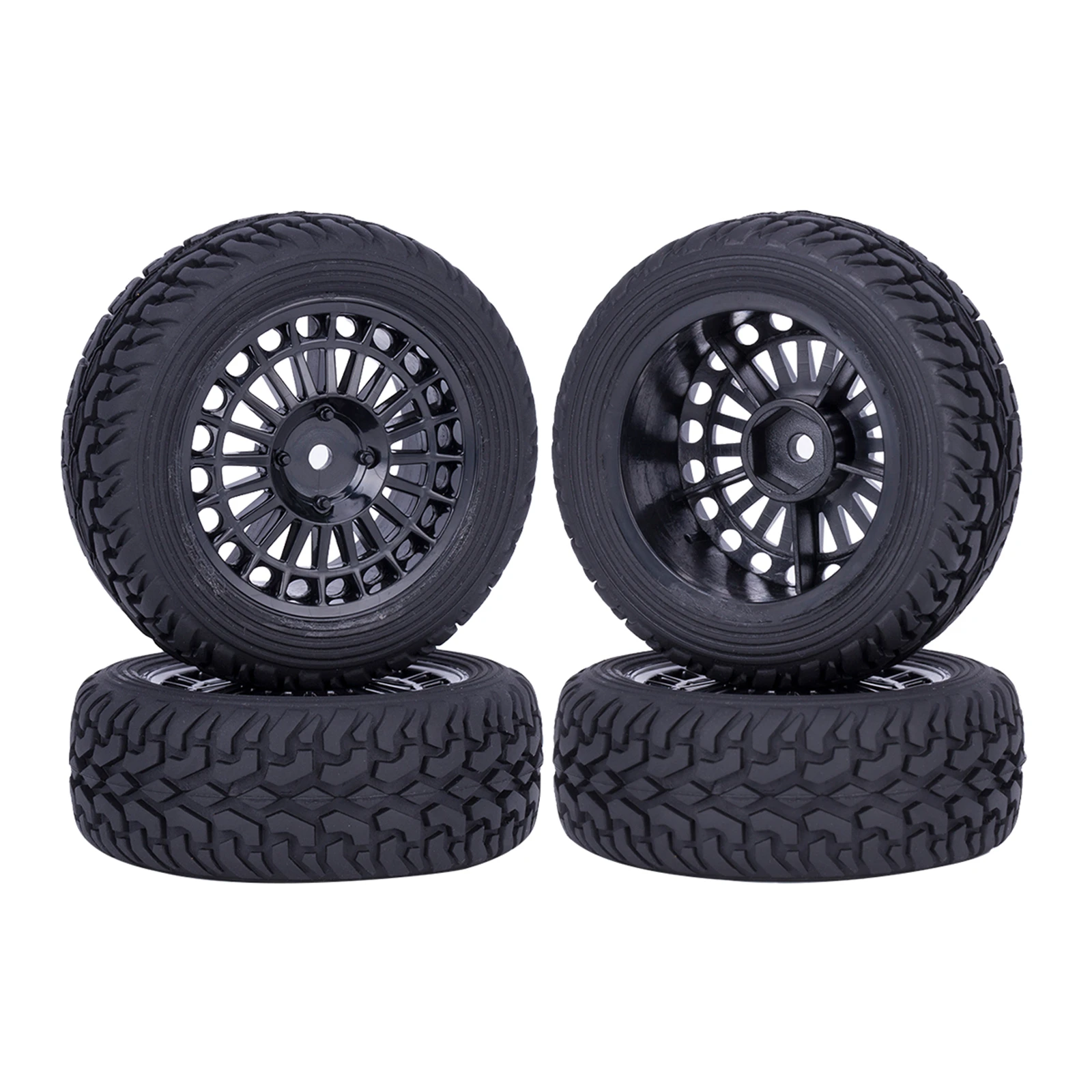 

4pcs Rubber Tire Plastic Wheels Rim for 1/10 1/14 1/16 RC Rally Racing Car TAMIYA TT01 TT02 HSP Wltoys 144001 94122 94123