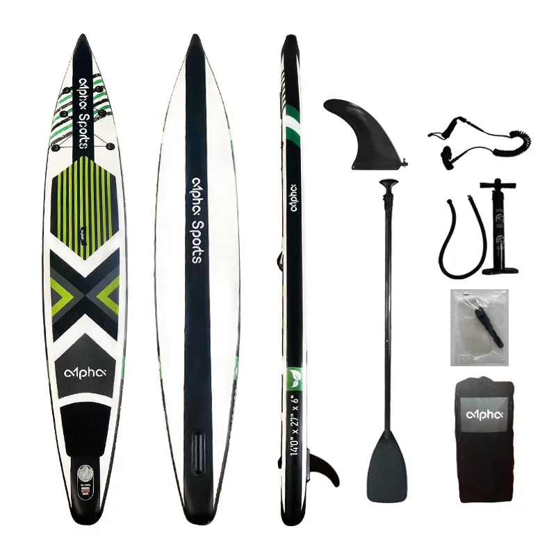 Double-deck standing 14-inch, carbon fiber racing inflatable paddle board competitive surfboard