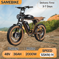 SAMEBIKE M20-III Electric Bike 2000W Dual Motor 48V32AH Dual Battery Electric Bicycle Aldult Dual Adjustable Suspension E-Bike