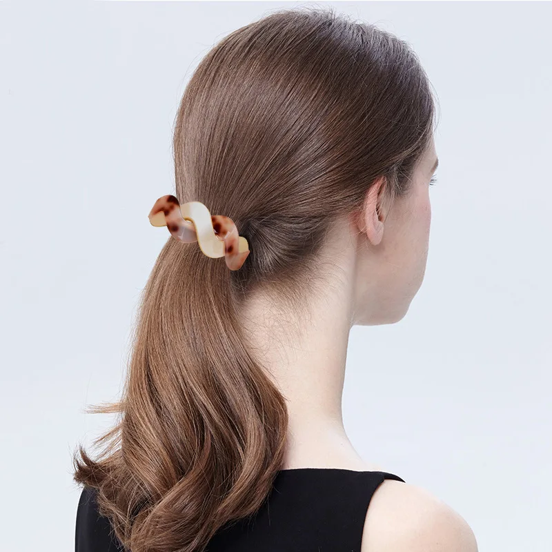 Women\'s Fashion Korean Starry Sky Wave Cross Hair Clip Bow Knot Duckbill Clip Metal Acrylic Hair Clip Girls Hair Accessories