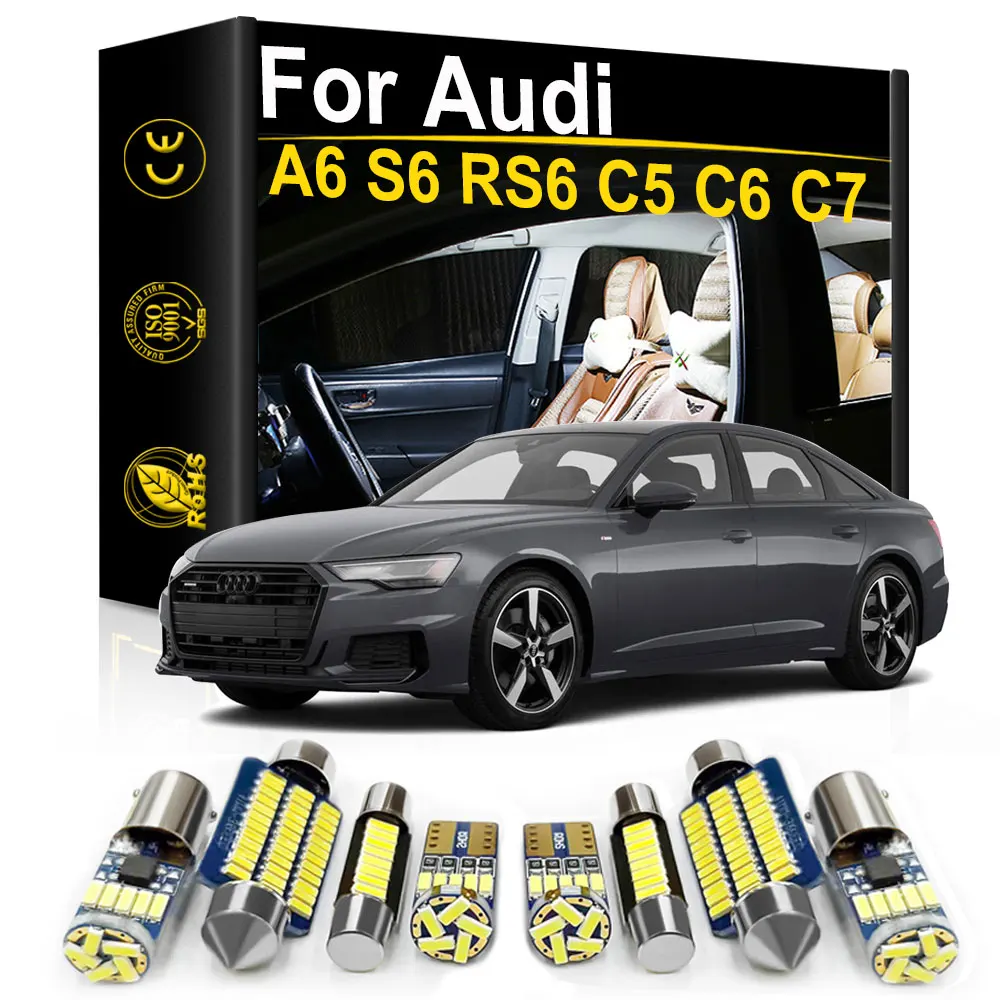 

Автомобильный CAN-шина для Audi A6 C5 C6 C7 4F 1998 2005 2006 2007 2013 2014 Avant Sedan Quattro аксессуары Светодиодная лампа для освещения салона автомобиля