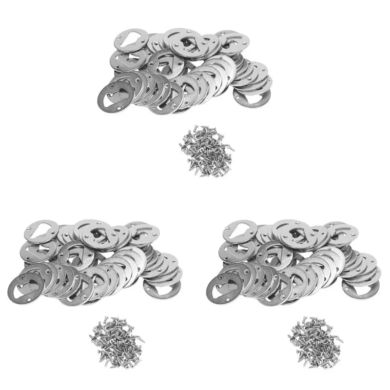 

AC23-150 Set Bottle Opener Insert,Stainless Steel Round DIY Bottle Opener Hardware Kit Hardware Parts Supply With Screws