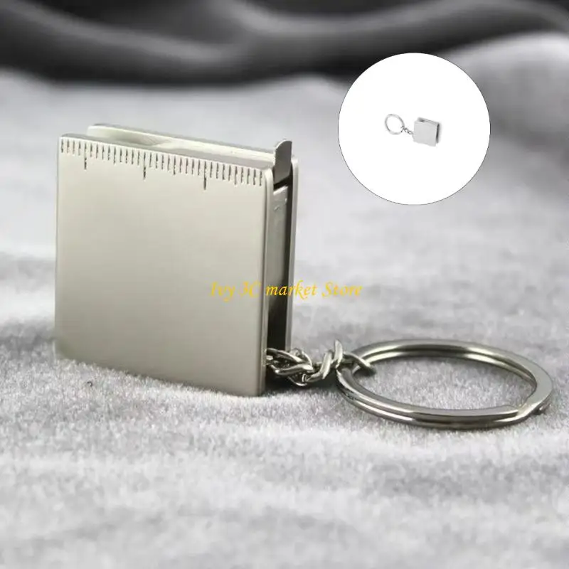 D7YC multifuncional 130cm llavero retráctil regla materiales metálicos cinta métrica bolsillo para artesanos diseños