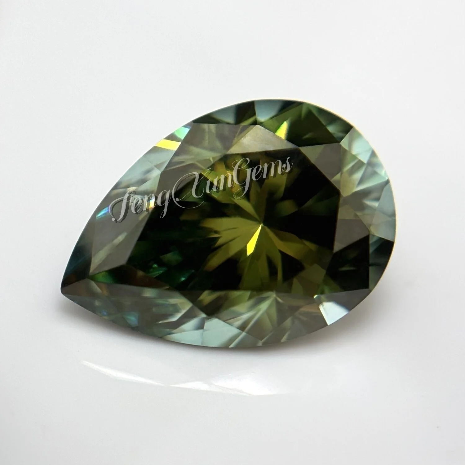 Pear Shape Yellow Green Moissanite Loose Stones  0.35~5ct Excellent Cut Pass Test With GRA Certificate For jewelry Accessories