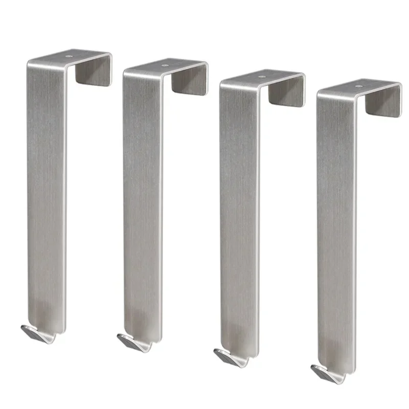 1pcs No Drill Stainless Steel Behind Door Hooks Cabinet Bedroom Door Hooks Clothes Hooks Upper Hanger