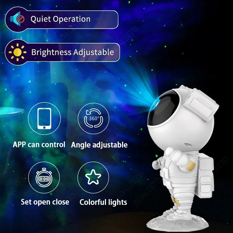 Star Projector Galaxy Night Light Astronaut Space Projector Starry Nebula Ceiling LED Lamp for Bedroom Home Decorative Kids Gift