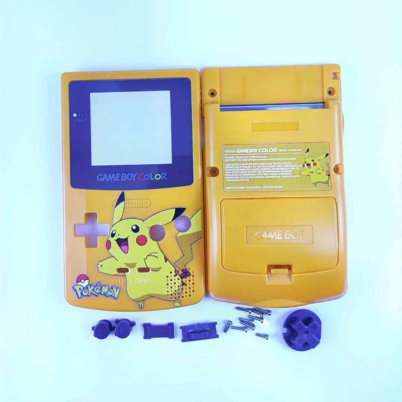 Neue Nintendo Game Boy Color Limited Edition Ersatzgehäuse Pokémon-Thema Transparentes Custom-Gehäuse, Retro-Spielkonsole