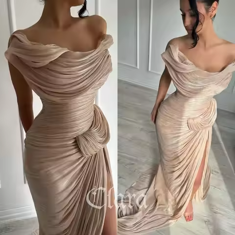 Clara Customized Exquisite One Shoulder Sleeveless Evening Dress High Quality Satin Prom Dresses Temperament Chapel Train Party