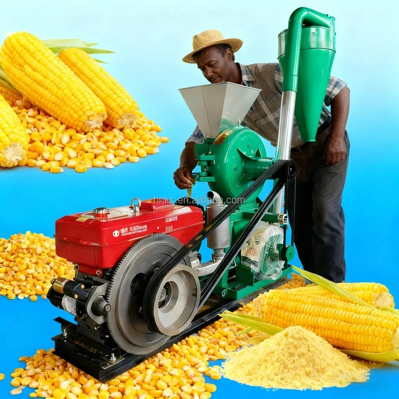22Hp Electric 15Kw Home Use Flour Machine For Wheat Maize Rice Corn Bean Grain Crushing Grinding Hammer Mill Africa