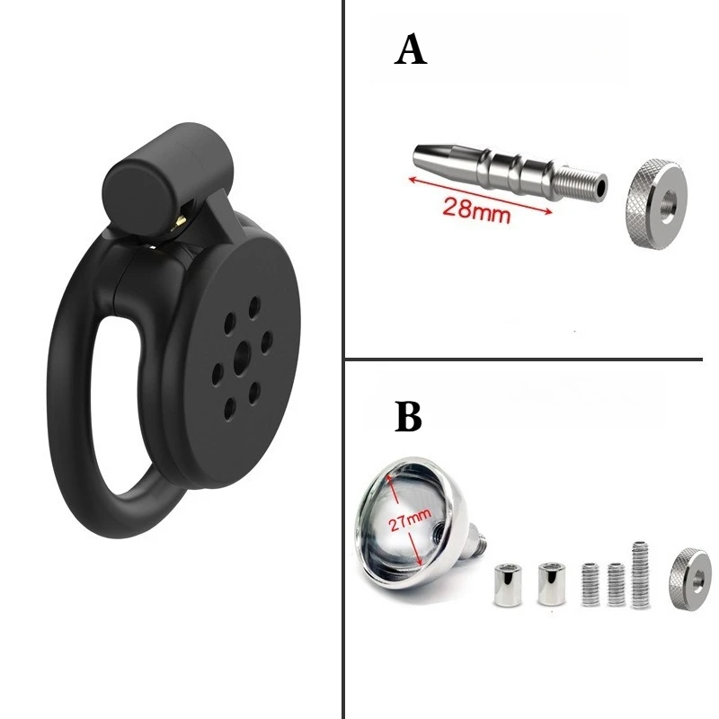 3D-Printed Flat Chastity Cage with Urethral Lock and Catheter Male Penis CB Lock BDSM Training Celibacy Restraint  Adult Sex Toy view 4