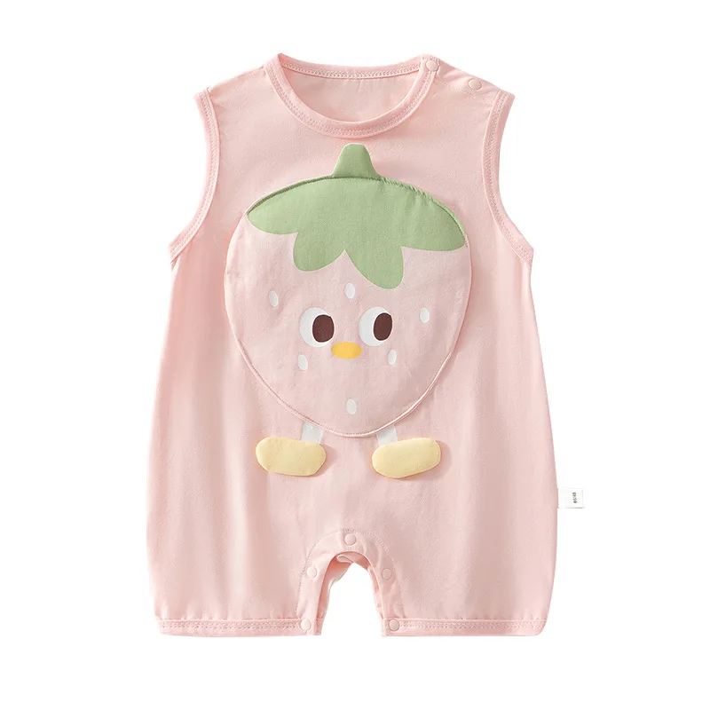 Baby Jumpsuit Sleeveless Summer Thin Clothing for Boys and Girls Summer Vest for Babies Super Cute Cartoon Ha Yi Cute