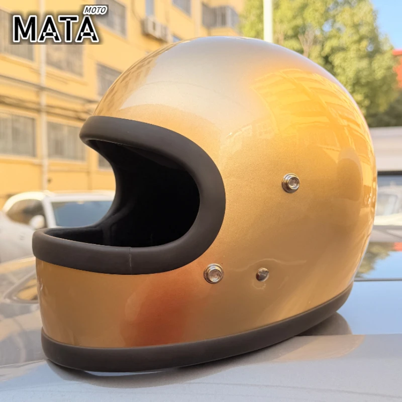 Vintage Motorcycle Helmet Japan Tech Fiberglass Full Face Helmets Casco Moto Capacete DOT Safety Bike Gear Classic Design