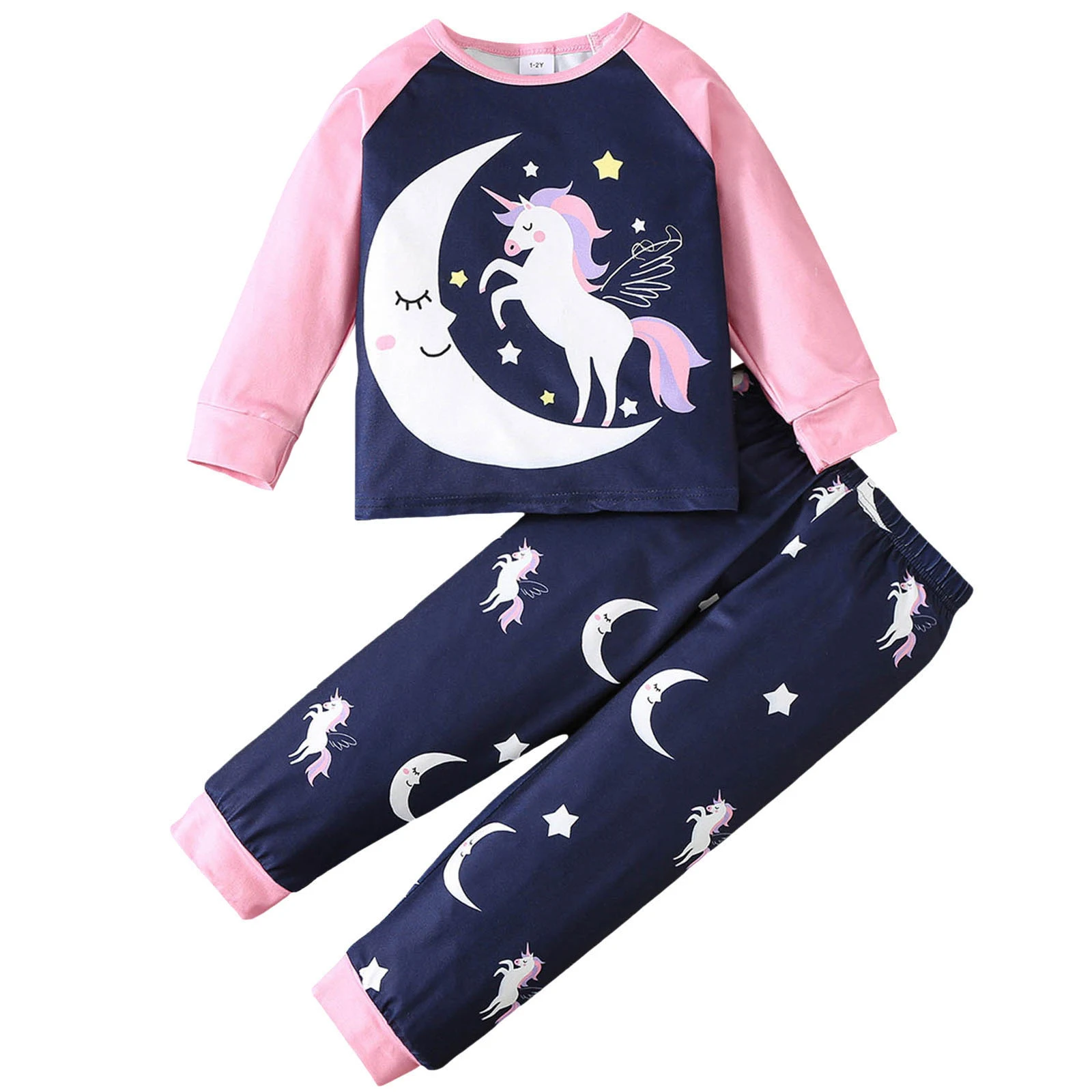 

Baby Boy Fall Clothes 3-6 Months Girls Cartoon Rainbow Horse Print Top Full Print Pants Home Clothes Baby Blanket Headband Set