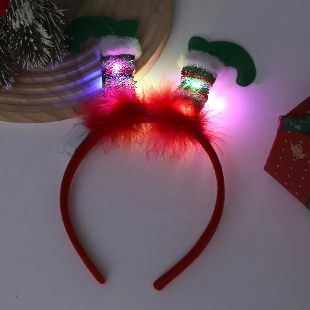 LED عيد الميلاد Headbands قزم القبعات الرنة زي الشعر هوب مع مصباح ليد عطلة حفلة الحسنات اكسسوارات أغطية الرأس эlof 모자한