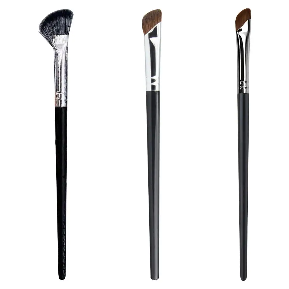 Pincel para sombra de ojos en forma de hoz, pincel angular de media abanico para detalles y contorno, pinceles profesionales para cejas y delineador de ojos para mujeres, NUEVO