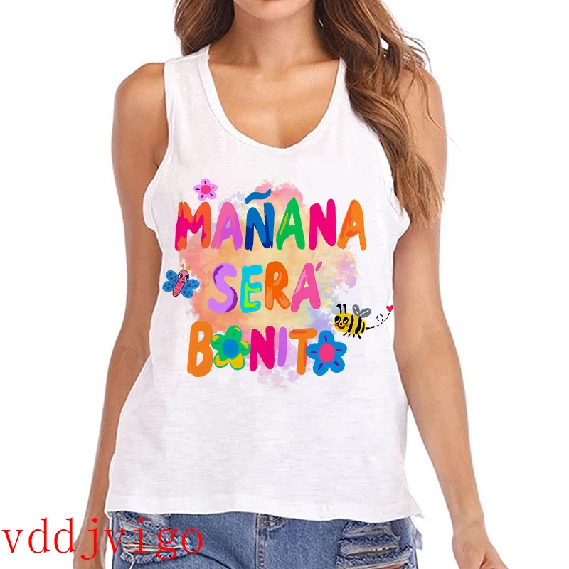 90s Vest T-shirt Manana Sera Bonito Bichota Karol G T Shirt Women Tank Top Woman Graphic T Shirts O Neck Tee Trendy Clothing