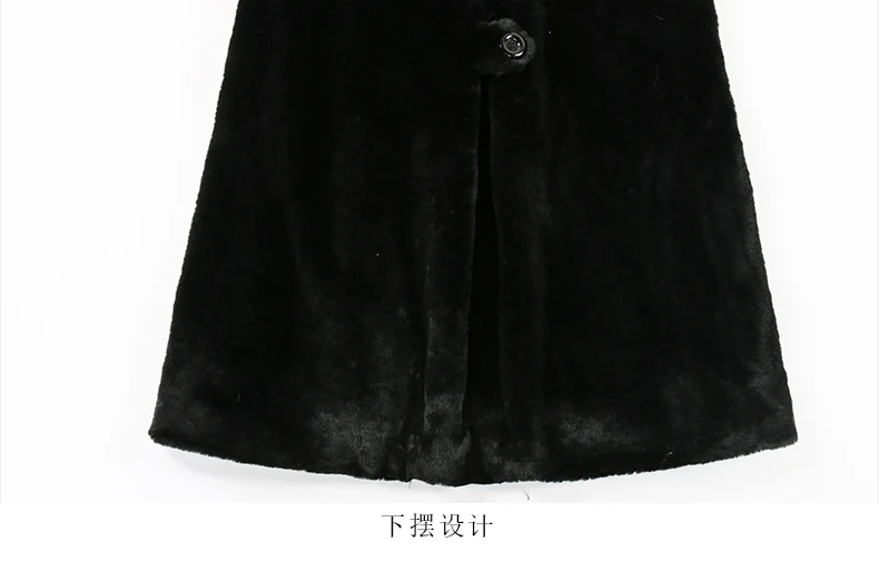 Nerazzurri Winter Long Black Thick Warm Fluffy Faux Fur Coat Women with Detachable Fake Fur Vest Double Breasted Overcoat 2024