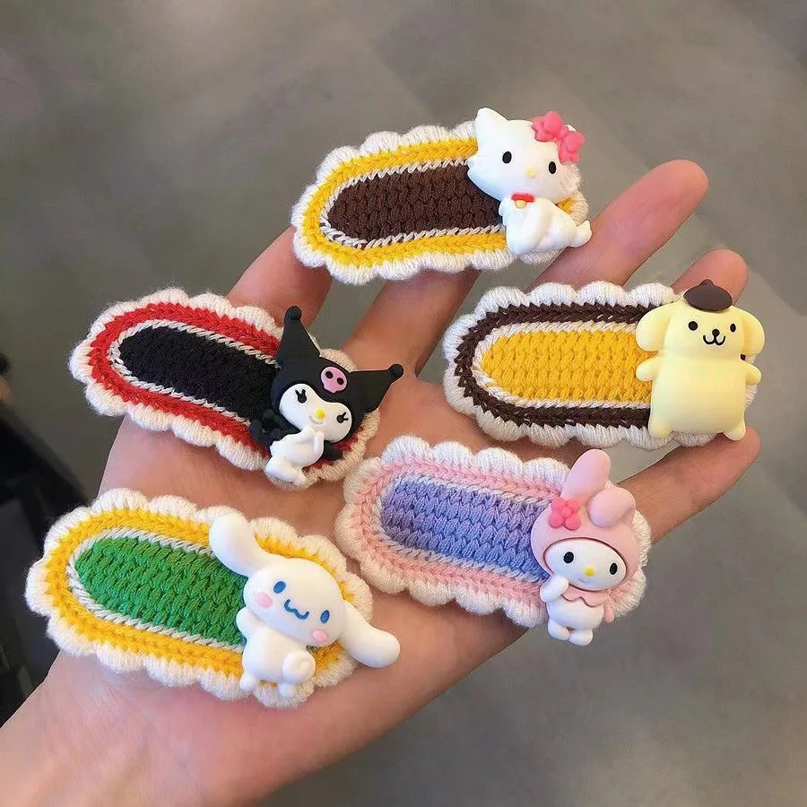 Lovely Sanrio Knitting Fringe side sweet cartoon hand-woven hair card