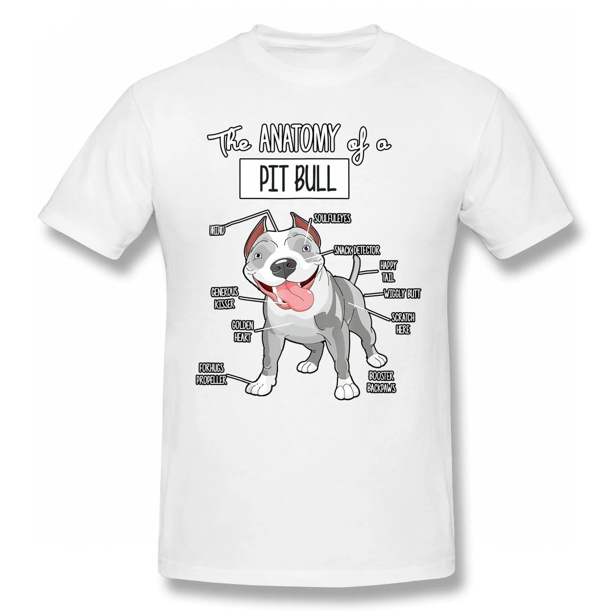 heavyweight Anatomy Of A Pitbull Dog Saving T Shirt Men High Quality Cotton Summer Short Sleeve Tshirt Brands Tee Top Gift