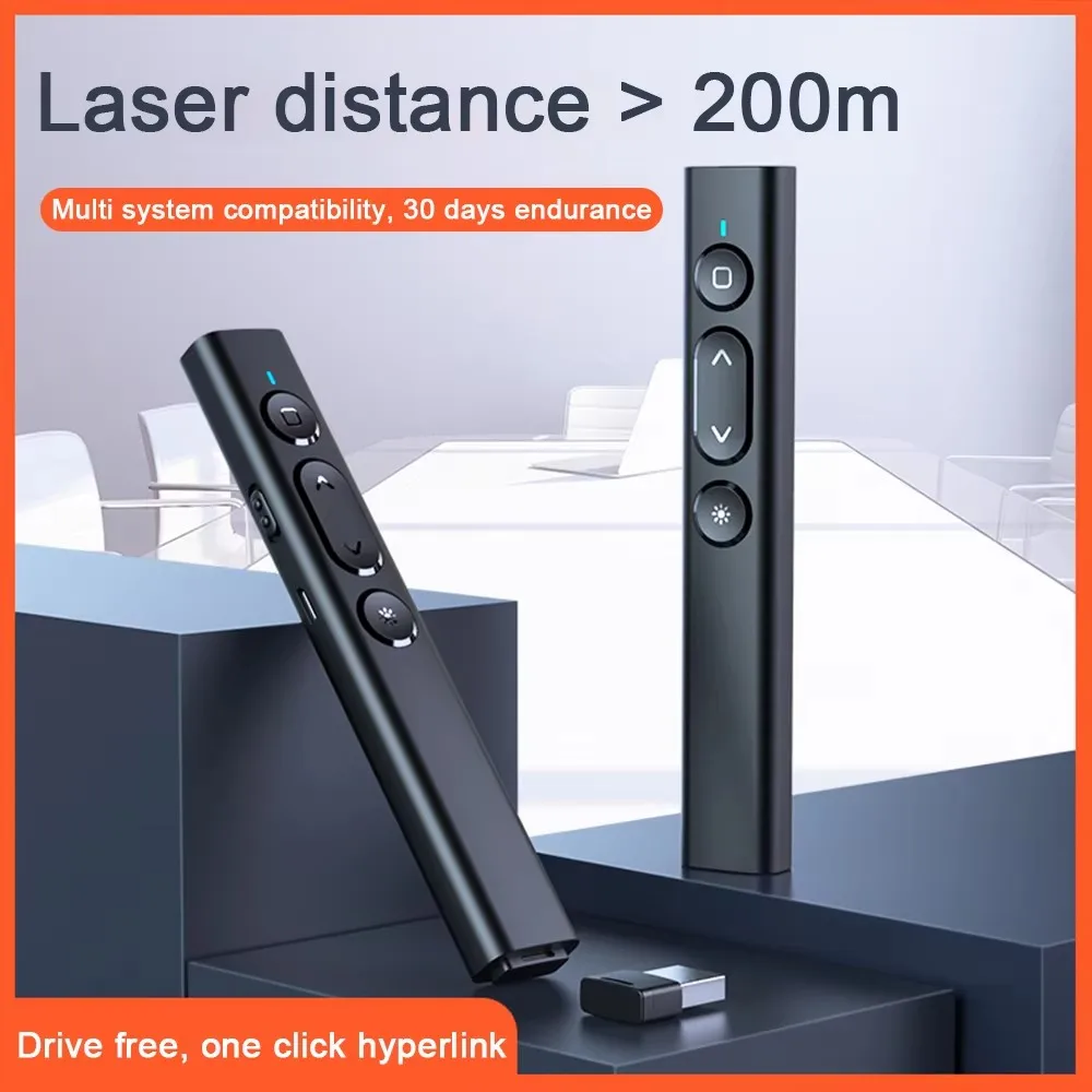 

Wireless Pen For PPT Presenter RF Remote Control 2.4GHzUSB Projector Page Turning Powerpoint Presentation Pointer Slide Advancer