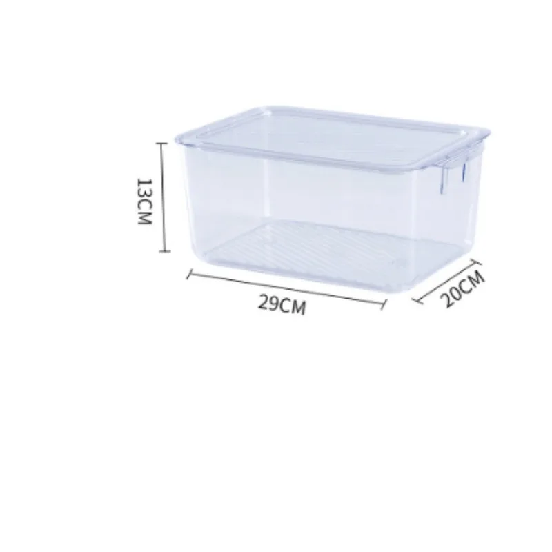 Clear Plastic Fridge Organizer Bin with Lid, Stackable Refrigerator Storage Box for Kitchen Pantry Food Container