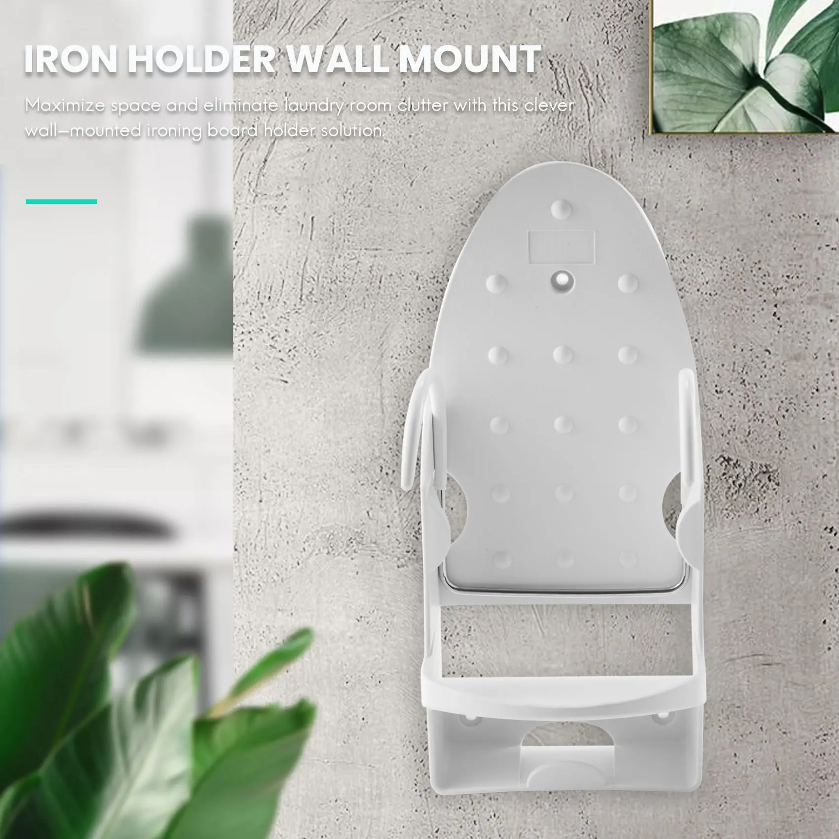 Ironing Board Holder Wall Mount Electric Iron Hanger Ironing Board Rack Ironing Board Storage Organizer White